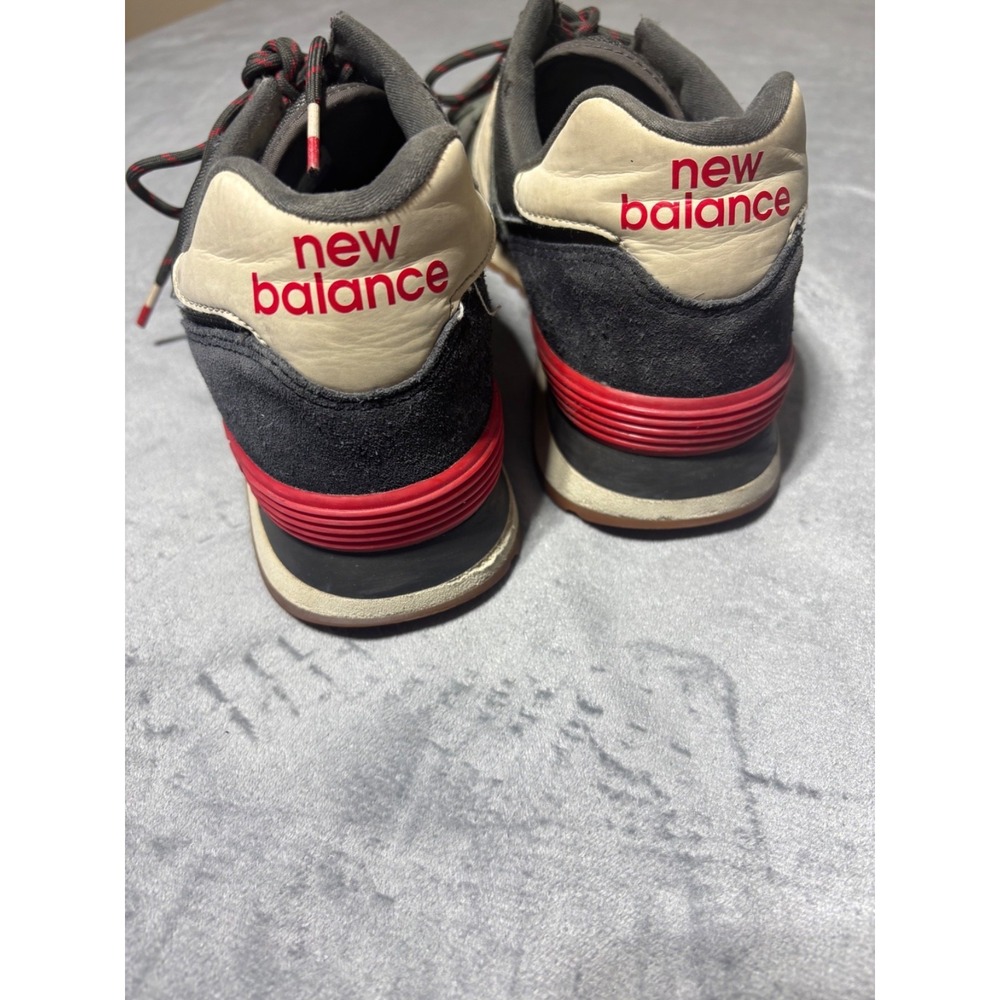 New Balance 574 Mens 10.5 D Green Red Gum Seasonal Pack ML57JHR Wear - Picture 2 of 13